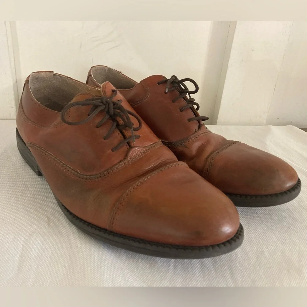 Florsheim @ ease brown leather oxfords shoes 8 D made in Italy